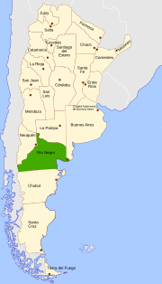 Location of the province in Argentina