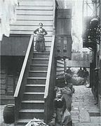 Baxter Street Alley, Rag-Picker's Row" at 59 Baxter Street (c. 1898 Jacob Riis)