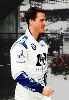 Ralf Schumacher (pictured in 2002), who took the first pole position of his career in his Williams-BMW.