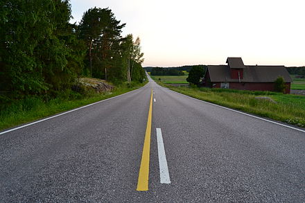 The Archipelago road in Nagu in the light summer's night (early July, an hour to midnight)