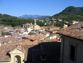 View over the old town to the Church of San Francesco