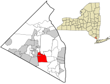 Rockland County New York opgenomen en niet opgenomen gebieden Nanuet highlighted.svg