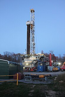 A Marcellus shale rig located in Roulette, Pennsylvania. Roulette,PA.jpg