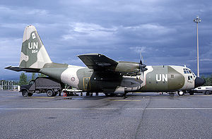 Royal Norwegian Air Force Lockheed C-130 at Basel in 1984.jpg