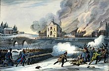 The Battle of Saint-Eustache was the final battle of the Lower Canada Rebellion. Saint-Eustache-Patriotes.jpg