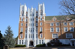 Saint Scholastica Convent, Main Entrance and Bell Tower.JPG