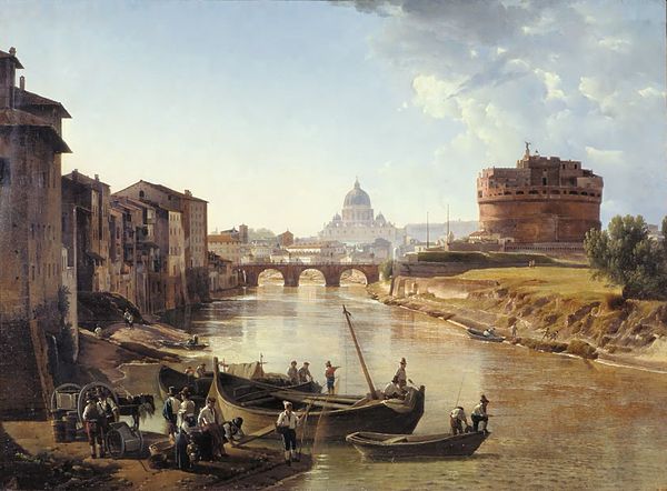 The Tiber with Castel Sant'Angelo, Ponte Sant'Angelo and St. Peter in the time of Leo XII, by Silvestr Feodosievich Shchedrin