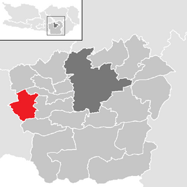 Poloha obce Schiefling am Wörthersee v okrese Klagenfurt-vidiek (klikacia mapa)