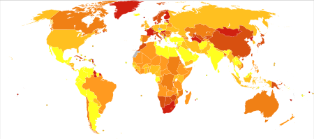 ไฟล์:Schizophrenia world map-Deaths per million persons-WHO2012.svg