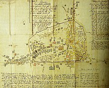 Town map by Johann Ricer, 1722