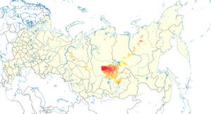 השטחים שנשרפו על גבי מפת הפדרציה הרוסית.