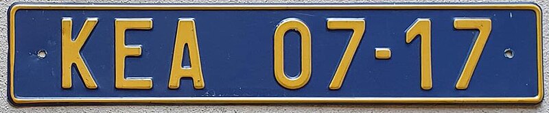 File:Slovokia Košice district license plate - KEA 07-17 (CO86).jpg