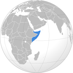 Местоположение на Демократична република Сомалия