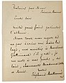 Maison de vente aux enchères : Freeman, correspondance entre Stéphane Mallarmé et Amélie Diéterle, le 25 avril 1898.