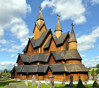 Stave church Medieval wooden church with post and beam construction prevalent in Norway