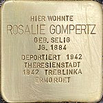 Stolperstein für Rosalie Gompertz (Wilhelmshofallee 182)