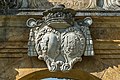 English: Coat of arms and plaque of bishop Johannes VIII. Count of Goëss on top of the bishop's portal in the curtain wall (1685)) Deutsch: Wappen und Inschriftstein des Bischofs Johannes VIII. Freiherr von Goëss über dem Bischofstor in der Zwingermauer (bezeichnet 1685)