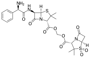 Structural formula of sultamicillin