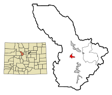 Summit County Colorado Incorporated en Unincorporated gebieden Frisco Highlighted.svg