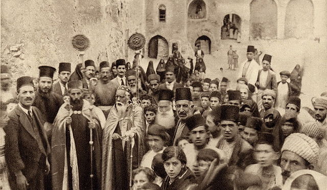 Celebration at a Syriac Orthodox monastery in Mosul, Ottoman Syria (now Iraq), early 20th century