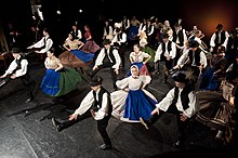 Hungarian folk dance from the city of Kecskemet. Tancegyuttes.jpg