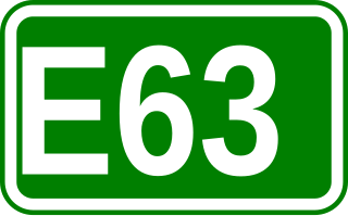 <span class="mw-page-title-main">European route E63</span> Road in trans-European E-road network