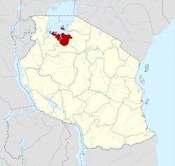 Vị trí của vùng Mwanza trong Tanzania