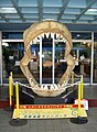 サメ（メガロドン）の顎の模型。京急油壺マリンパーク蔵。