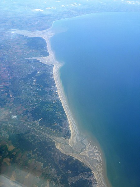 Three French river mouths. Top to bottom: the Somme, the Authie and the Canche
