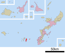 Localização de Tokashiki na Prefeitura de Okinawa