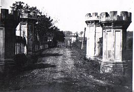 A view across the damaged bridge