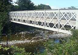 The bridge over the Travo of the old eastern coast railway line. Open to car traffic, recently renovated.