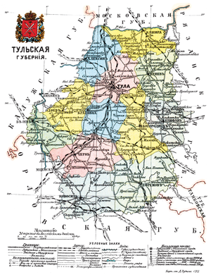 Тульская губерния на карте