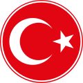 Circular flag used as a badge by the national sports teams and athletes and for other semi-official purposes