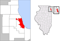 Položaj grada u metropolitanskom području i u saveznoj državi Illinois
