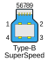 USB 3.0 Type-B blue.svg