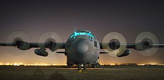 C-130 at Sather Air Base, Iraq US Air Force 060420-f-2907c-141 Combat support flight.jpg