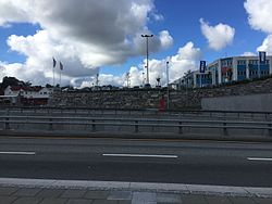 View of the Fv456 road and Trekanten centre