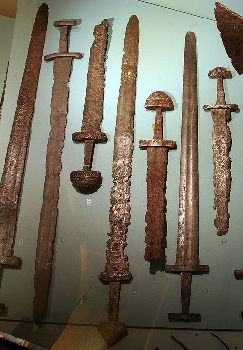 Viking swords found in Norway, preserved at the Bergen Museum