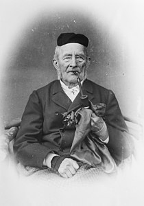 Sønnen Westye Martinus Egeberg (1805–1898) på 90-årsdagen. Han overtok Westye Egeberg & Co. i 1830, var med til 1893