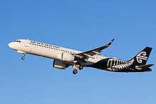 A321 in partenza dall'aeroporto di Auckland