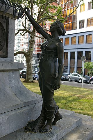 The Bronze Zealandia statue in Auckland