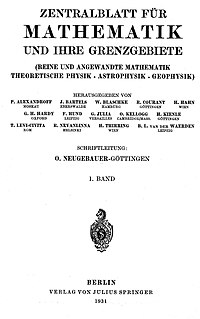 Zentralblatt für Mathematik und ihre Grenzgebiete 1931 Titel.jpg