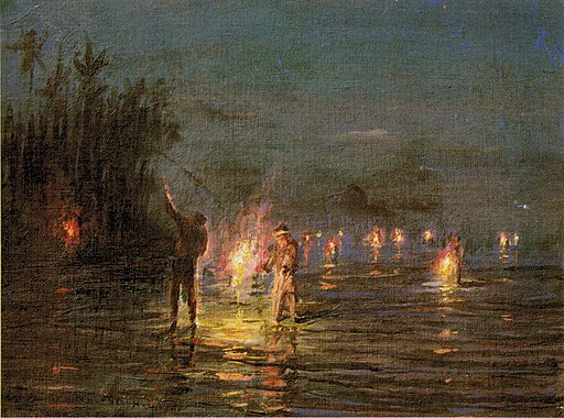 'Torchlight Fishing, Waikiki' by D. Howard Hitchcock