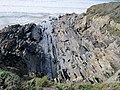 Ploéven : les falaises entre la pointe du Marrouz et la plage de Ty Anquer (détail).