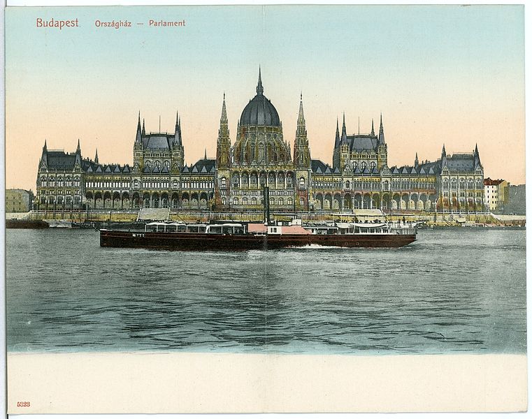 File:05323-Budapest-1904-Parlament mit Donau und Dampfschiff-Brück & Sohn Kunstverlag.jpg