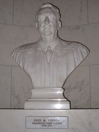 Fred M. Vinson bust, U.S. Supreme Court, Washington, D.C. Sculptor Jimilu Mason.