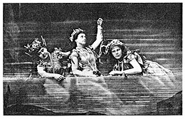 The Rhinemaidens, in the first Bayreuth production of Das Rheingold, 1876. l to r: Minna Lammert (Flosshilde); Lilli Lehmann (Woglinde); Marie Lehmann (Wellgunde) 1876Rhinemaidens.jpg
