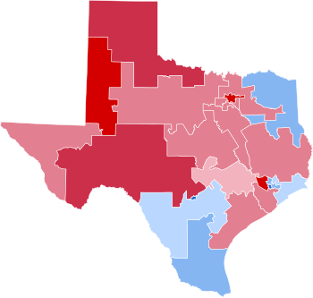 1980 US presidential election in Texas by congressional district.svg