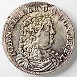 2/3 Thaler („Palmbaumgulden“), Fürstentum Calenberg, Johann Friedrich 1677 (Welter 1728)